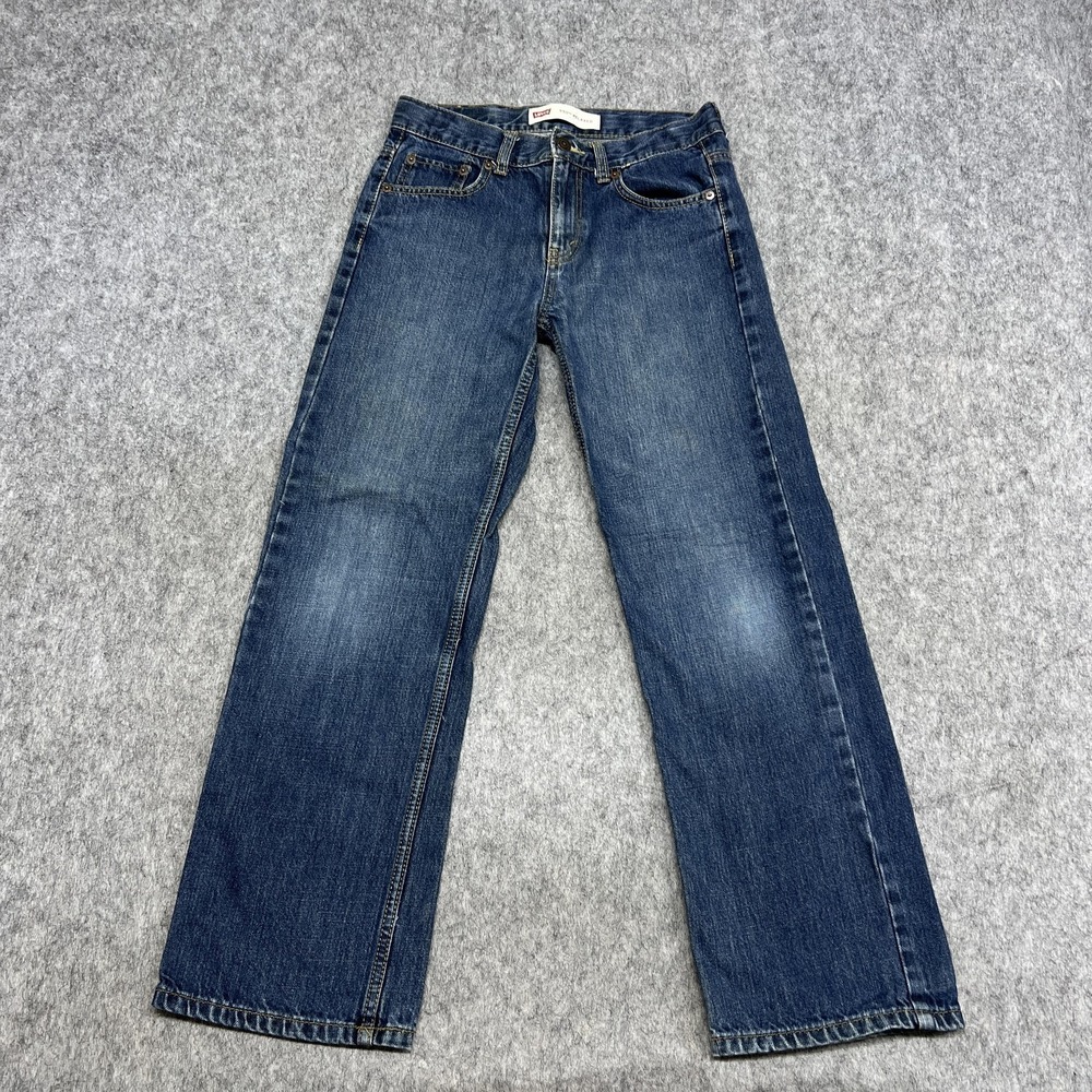 Levis 550 Jeans Boys 12 Reg Blue Tapered Relaxed Denim Adjustable Waist Cowboy